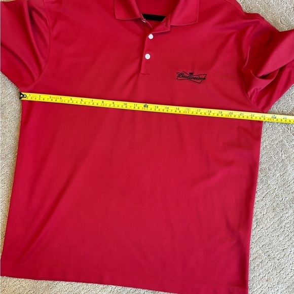 Nike Golf Dri-Fit Polo Shirt w/ Budweiser Logo Red Men's Size Large - Picture 5 of 9